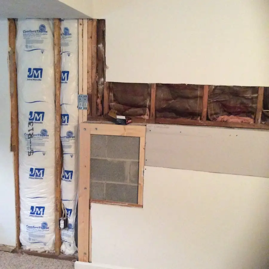 Wall insulation replacement during Contents Cleaning & Restoration in Belgrade